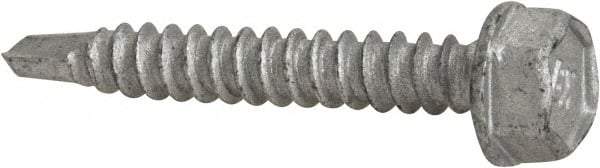 Buildex - #10, Hex Washer Head, Hex Drive, 1-1/4" Length Under Head, #3 Point, Self Drilling Screw - Steel - Eagle Tool & Supply