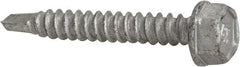 Buildex - #10, Hex Washer Head, Hex Drive, 1-1/4" Length Under Head, #3 Point, Self Drilling Screw - Steel - Eagle Tool & Supply