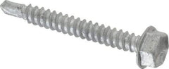Buildex - #10, Hex Washer Head, Hex Drive, 1-1/2" Length Under Head, #3 Point, Self Drilling Screw - Steel - Eagle Tool & Supply