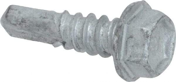 Buildex - #12, Hex Washer Head, Hex Drive, 3/4" Length Under Head, #3 Point, Self Drilling Screw - Steel - Eagle Tool & Supply
