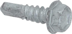 Buildex - #12, Hex Washer Head, Hex Drive, 3/4" Length Under Head, #3 Point, Self Drilling Screw - Steel - Eagle Tool & Supply