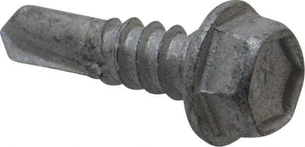 Buildex - #12, Hex Washer Head, Hex Drive, 3/4" Length Under Head, #3 Point, Self Drilling Screw - Steel - Eagle Tool & Supply