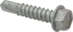 Buildex - #12, Hex Washer Head, Hex Drive, 1" Length Under Head, #3 Point, Self Drilling Screw - Steel - Eagle Tool & Supply