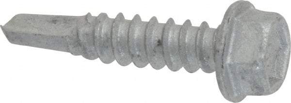 Buildex - #12, Hex Washer Head, Hex Drive, 1" Length Under Head, #3 Point, Self Drilling Screw - Steel - Eagle Tool & Supply