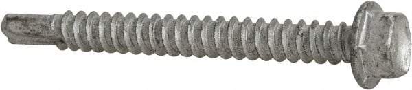Buildex - #12, Hex Washer Head, Hex Drive, 2" Length Under Head, #3 Point, Self Drilling Screw - Steel - Eagle Tool & Supply