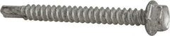 Buildex - #12, Hex Washer Head, Hex Drive, 2" Length Under Head, #3 Point, Self Drilling Screw - Steel - Eagle Tool & Supply