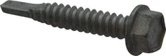 Buildex - 1/4", Hex Washer Head, Hex Drive, 1-1/2" Length Under Head, #3 Point, Self Drilling Screw - Steel - Eagle Tool & Supply