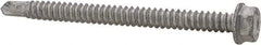 Buildex - 1/4", Hex Washer Head, Hex Drive, 3" Length Under Head, #3 Point, Self Drilling Screw - Steel - Eagle Tool & Supply