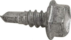 Buildex - #10, Hex Washer Head, Hex Drive, 1/2" Length Under Head, #3 Point, Self Drilling Screw - Steel - Eagle Tool & Supply