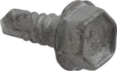 Buildex - #10, Hex Washer Head, Hex Drive, 1/2" Length Under Head, #3 Point, Self Drilling Screw - Steel - Eagle Tool & Supply