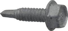 Buildex - #10, Hex Washer Head, Hex Drive, 3/4" Length Under Head, #3 Point, Self Drilling Screw - Steel - Eagle Tool & Supply