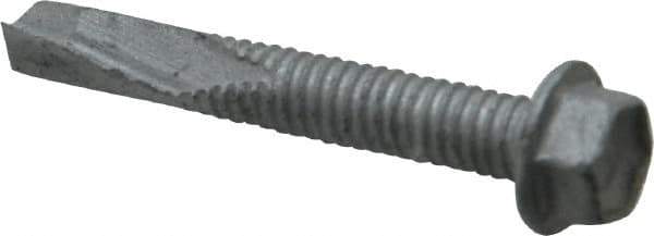 Buildex - #12, Hex Washer Head, Hex Drive, 1-1/2" Length Under Head, #5 Point, Self Drilling Screw - Steel - Eagle Tool & Supply