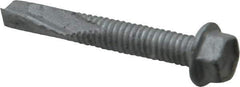 Buildex - #12, Hex Washer Head, Hex Drive, 1-1/2" Length Under Head, #5 Point, Self Drilling Screw - Steel - Eagle Tool & Supply