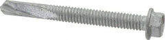 Buildex - #12, Hex Washer Head, Hex Drive, 2" Length Under Head, #5 Point, Self Drilling Screw - Steel - Eagle Tool & Supply
