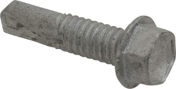 Buildex - #12, Hex Washer Head, Hex Drive, 7/8" Length Under Head, #4 Point, Self Drilling Screw - Steel - Eagle Tool & Supply