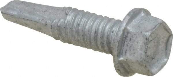 Buildex - #12, Hex Washer Head, Hex Drive, 7/8" Length Under Head, #4 Point, Self Drilling Screw - Steel - Eagle Tool & Supply