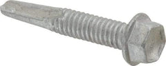 Buildex - #12, Hex Washer Head, Hex Drive, 1-1/4" Length Under Head, #4.5 Point, Self Drilling Screw - Steel - Eagle Tool & Supply