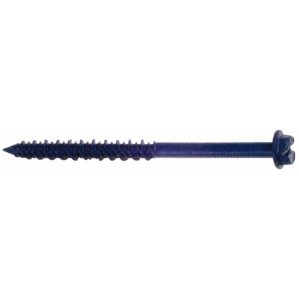 Red Head - 3/16" Diam, 3-1/4" Length Under Head, Hex Drive, Concrete Screw & Masonry Fastener - Eagle Tool & Supply