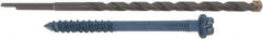 Made in USA - 1/4" Diam, 3-1/4" Length Under Head, Hex Drive, Concrete Screw & Masonry Fastener - Steel, Blue Climaseal Finish, Includes Drill Bit - Eagle Tool & Supply