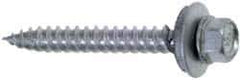 Buildex - #9 Hex Washer Head Sheet Metal Screw - Steel, 1-1/2" Length Under Head - Eagle Tool & Supply