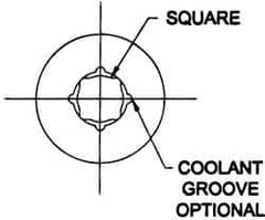 Parlec - 0.194" Tap Shank Diam, 0.152" Tap Square Size, #10 Tap, - 0.7" Projection, 1-1/4" Shank OD, Through Coolant, Series Numertap 700 - Exact Industrial Supply