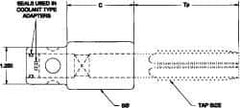 Parlec - 11/16" Tap Shank Diam, 0.515" Tap Square Size, 1/2" Pipe Tap, - 2-1/4" Projection, 1-1/4" Shank OD, Through Coolant, Series Numertap 770 - Exact Industrial Supply