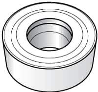 Kennametal - RCGT1204M0 MS Grade KC5010 Carbide Turning Insert - TiAlN Finish, Round, 12mm Inscr Circle, 3/16" Thick - Eagle Tool & Supply