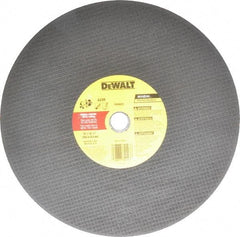 DeWALT - 14" Aluminum Oxide Cutoff Wheel - 1/8" Thick, 1" Arbor, 5,500 Max RPM, Use with Circular Saws - Eagle Tool & Supply