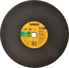 DeWALT - 14" Silicon Carbide Cutoff Wheel - 1/8" Thick, 1" Arbor, 5,500 Max RPM, Use with Circular Saws - Eagle Tool & Supply