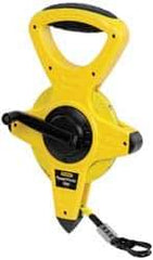 Stanley - 100' x 1/2" Tape Measure - 1/8" & 1/100 & 1/10 & 0.10' Graduation, Engineer Scale Graduation Style, Yellow/Black Case - Eagle Tool & Supply