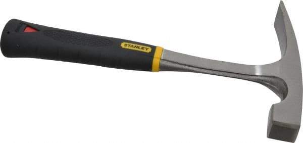 Stanley - 1-1/4 Lb Head Bricklayer's Hammer - 11" OAL, Steel Handle, 1" Face Diam - Eagle Tool & Supply