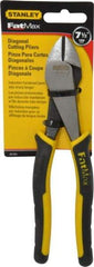 Stanley - 7-1/2" OAL, Diagonal Cutter - 15/16" Jaw Length x 7/8" Jaw Width, Oval Head, Double Injection Molded Handle - Eagle Tool & Supply