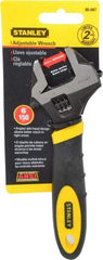 Stanley - 1" Jaw Capacity, 6" Standard Adjustable Wrench - Chrome Vanadium Steel, Black Finish, 7" OAL - Eagle Tool & Supply