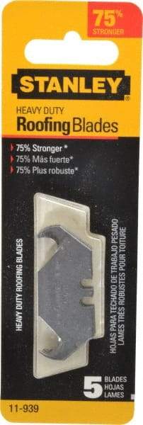 Stanley - 5 Piece Carbon Steel Roofing Blade - 1-7/8" OAL, 0.031" Blade Thickness - Eagle Tool & Supply