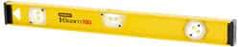 Stanley - 24" Long 3 Vial I-Beam Level - Aluminum, Yellow, 1 Plumb & 2 Level Vials - Eagle Tool & Supply