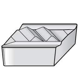 Kennametal - NPL131, KC730 Grade Carbide Profiling Insert - TiN Finish, 55° Incl Angle, Parallelogram, 0.6079" Side Length, 3/16" Thick, 1/64" Corner Radius - Eagle Tool & Supply