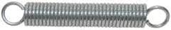 Made in USA - 1/8" OD, 2.64 Lb Max Load, 2.32" Max Ext Len, 0.02" Wire Diam Stainless Steel Extension Spring - 2.67 Lb/In Rating, 0.57 Lb Init Tension, 1-1/2" Free Length - Eagle Tool & Supply