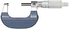 Mitutoyo - 25 to 50mm Range, 0.001mm Graduation, Mechanical Outside Micrometer - Ratchet Stop Thimble, Accurate to 2µm - Eagle Tool & Supply