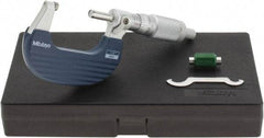 Mitutoyo - 1 to 2" Range, 0.0001" Graduation, Mechanical Outside Micrometer - Ratchet Stop Thimble, Accurate to 0.0001" - Eagle Tool & Supply