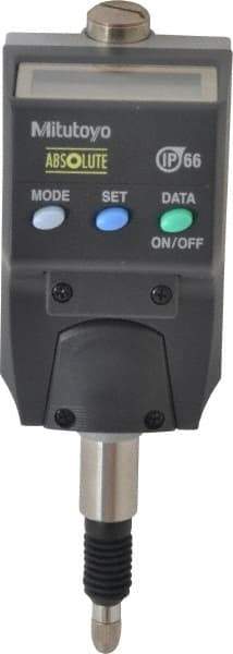 Mitutoyo - 0 to 5.6mm Range, 0.0005" Graduation, Electronic Drop Indicator - Accurate to 0.0008", English & Metric System, LCD Display - Eagle Tool & Supply