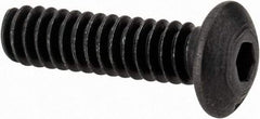 Value Collection - #4-40 UNC Hex Socket Drive, Button Screw - Alloy Steel, Black Oxide Finish, Fully Threaded, 7/16" Length Under Head - Eagle Tool & Supply