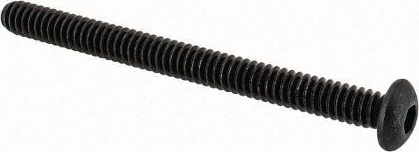 Value Collection - #10-24 UNC Hex Socket Drive, Button Screw - Alloy Steel, Black Oxide Finish, Fully Threaded, 2-1/4" Length Under Head - Eagle Tool & Supply