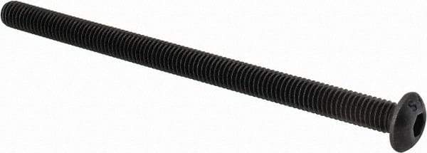 Value Collection - #10-32 UNF Hex Socket Drive, Button Screw - Alloy Steel, Black Oxide Finish, Fully Threaded, 3" Length Under Head - Eagle Tool & Supply