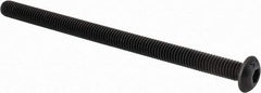 Value Collection - #10-32 UNF Hex Socket Drive, Button Screw - Alloy Steel, Black Oxide Finish, Fully Threaded, 3" Length Under Head - Eagle Tool & Supply