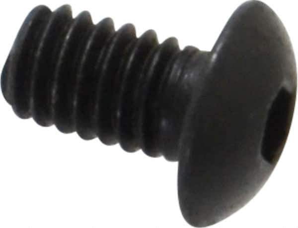 Value Collection - #6-40 UNF Hex Socket Drive, Button Screw - Alloy Steel, Black Oxide Finish, Fully Threaded, 1/4" Length Under Head - Eagle Tool & Supply