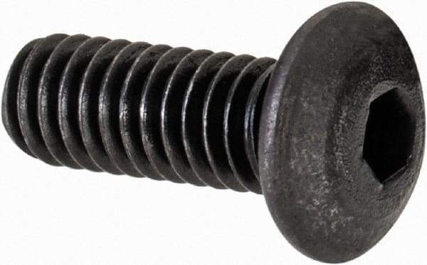 Value Collection - #6-40 UNF Hex Socket Drive, Button Screw - Alloy Steel, Black Oxide Finish, Fully Threaded, 3/8" Length Under Head - Eagle Tool & Supply