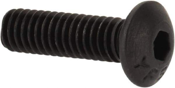 Value Collection - #6-40 UNF Hex Socket Drive, Button Screw - Alloy Steel, Black Oxide Finish, Fully Threaded, 1/2" Length Under Head - Eagle Tool & Supply
