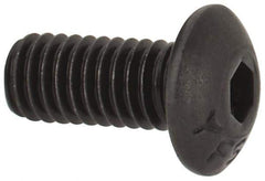 Value Collection - #8-36 UNF Hex Socket Drive, Button Screw - Alloy Steel, Black Oxide Finish, Fully Threaded, 3/8" Length Under Head - Eagle Tool & Supply