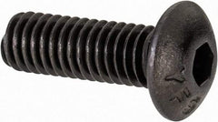 Value Collection - #8-36 UNF Hex Socket Drive, Button Screw - Alloy Steel, Black Oxide Finish, Fully Threaded, 1/2" Length Under Head - Eagle Tool & Supply