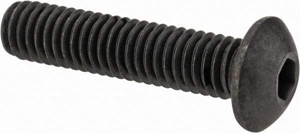 Value Collection - #8-36 UNF Hex Socket Drive, Button Screw - Alloy Steel, Black Oxide Finish, Fully Threaded, 3/4" Length Under Head - Eagle Tool & Supply